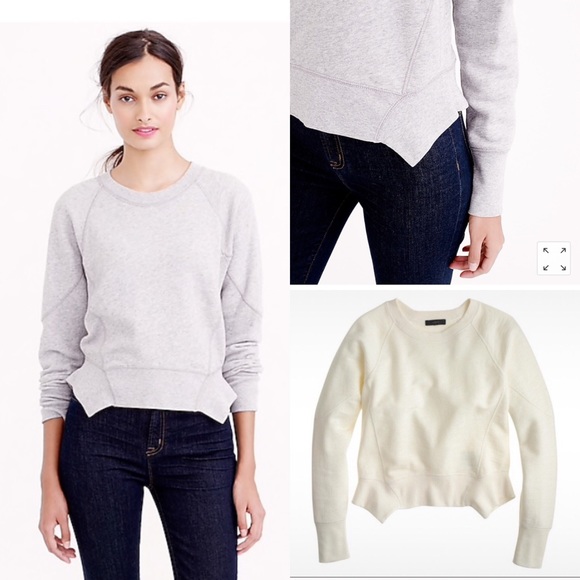 J. Crew Sweaters - J. Crew White Seamed Peplum Sweatshirt SZ XS